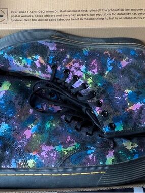 Dr. Marten’s Sheridan Black Rainbow Burst Suede